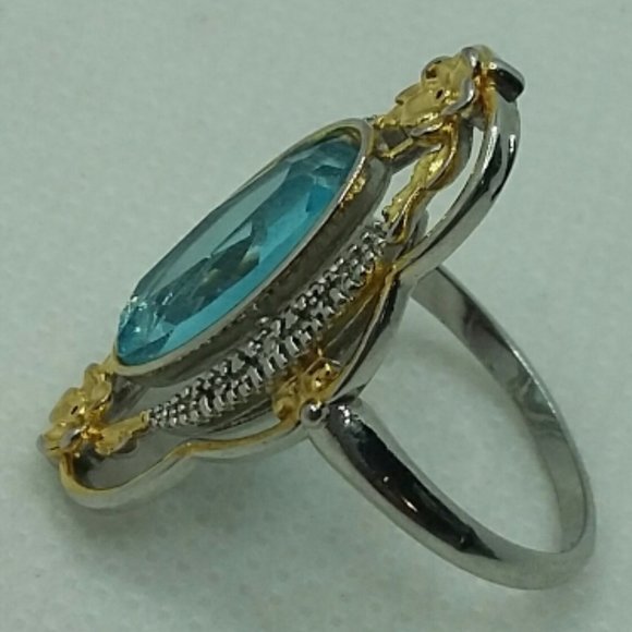 Sterling silver topaz antique style ring - Picture 4 of 5